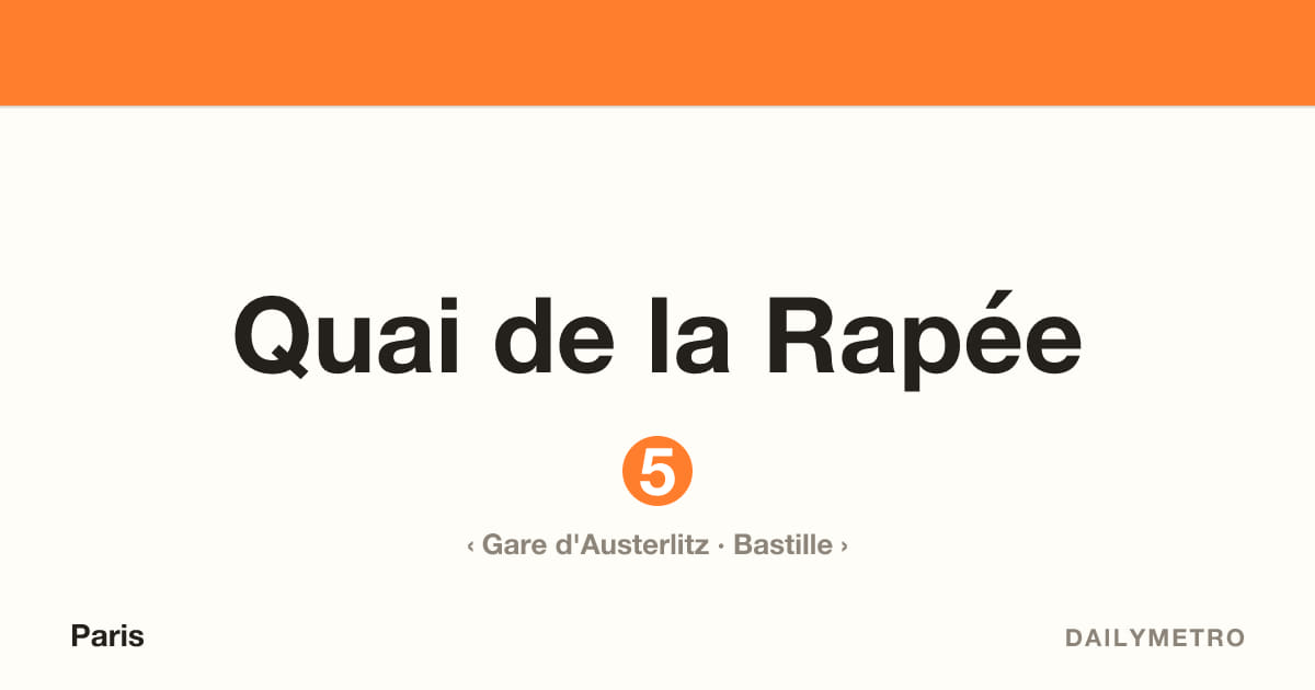Station Quai de la Rapée · Lignes 5