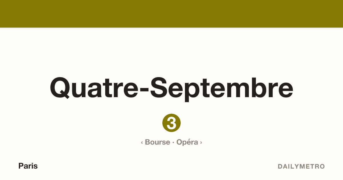Quatre-Septembre station · Lines 3