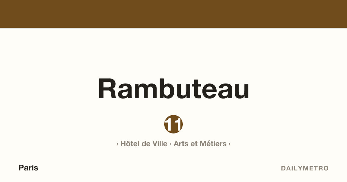 Rambuteau station · Lines 11