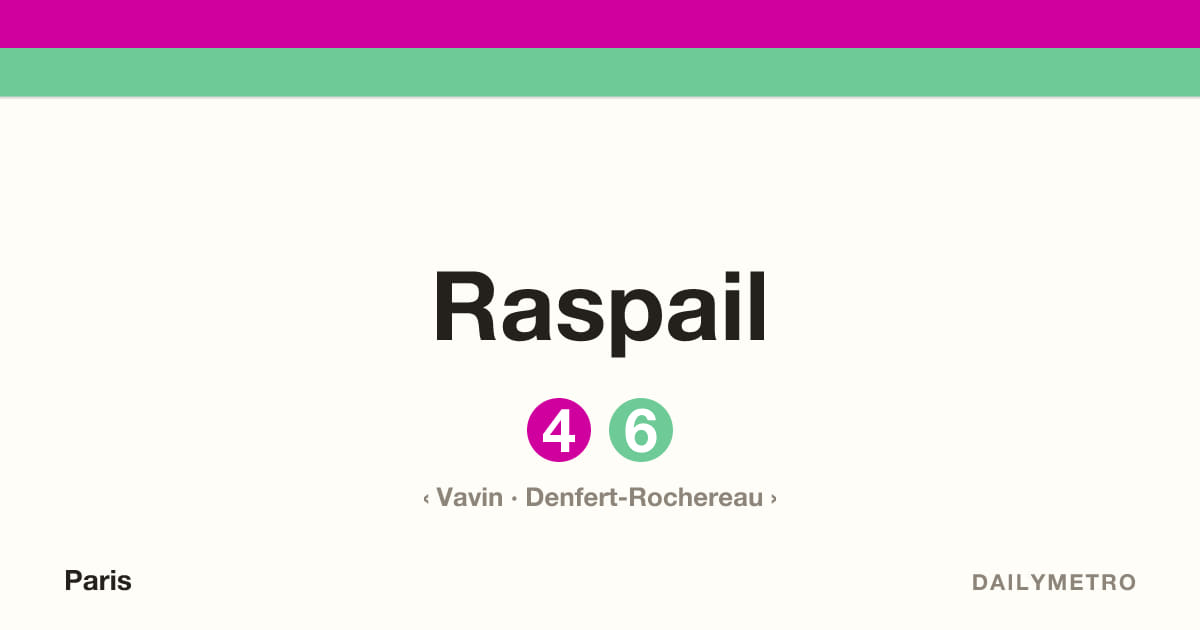 Station Raspail · Lignes 4, 6