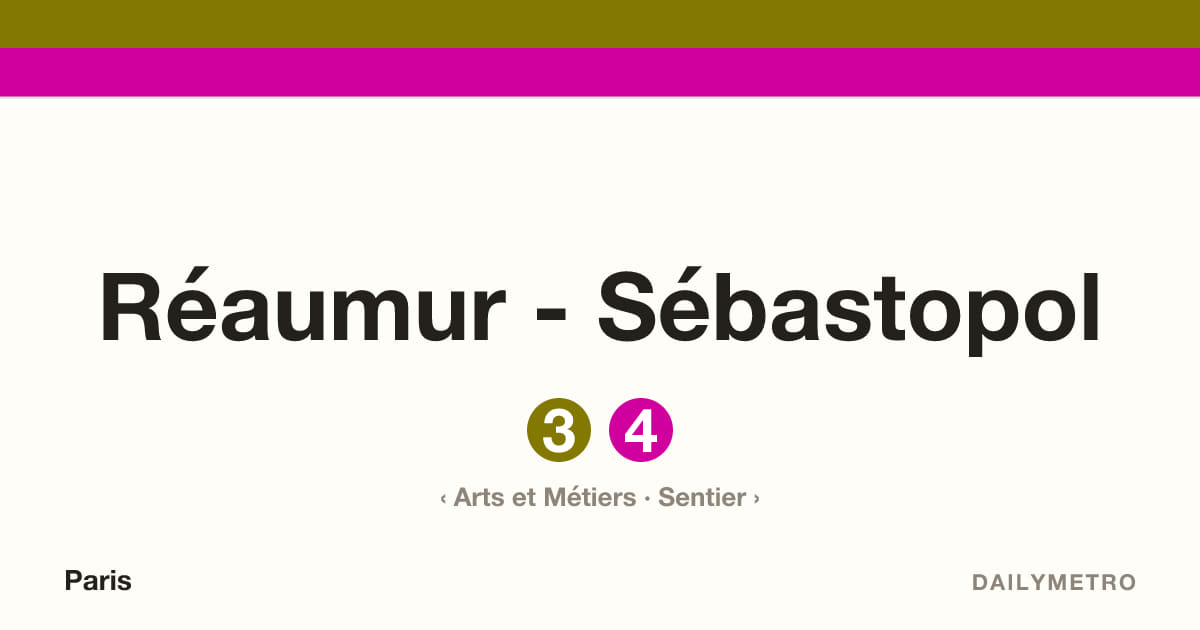 Réaumur - Sébastopol station · Lines 3, 4