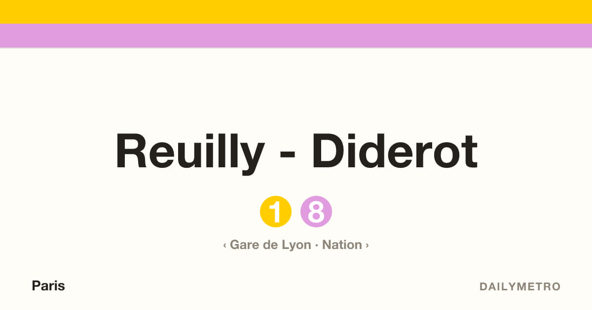 Reuilly - Diderot station · Lines 1, 8