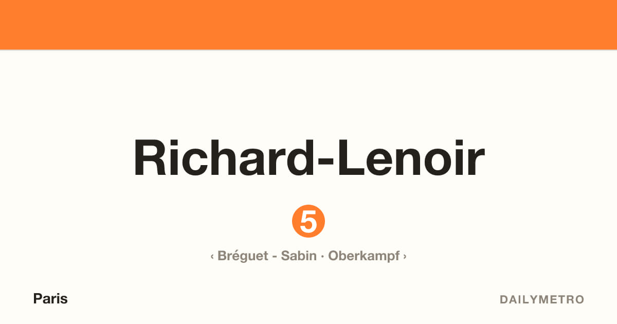 Richard-Lenoir station · Lines 5