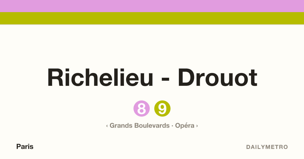 Station Richelieu - Drouot · Lignes 8, 9