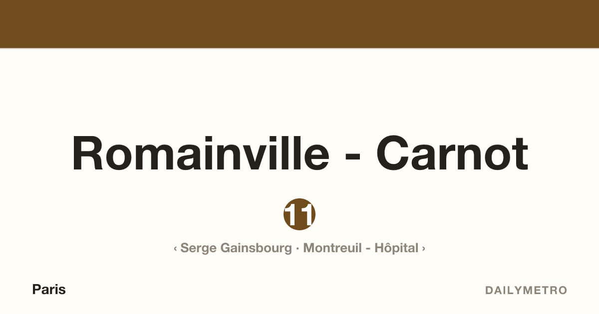 Station Romainville - Carnot · Lignes 11