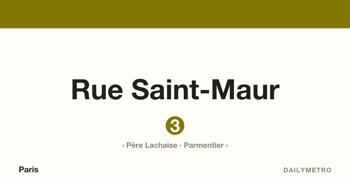 Rue Saint-Maur station · Lines 3