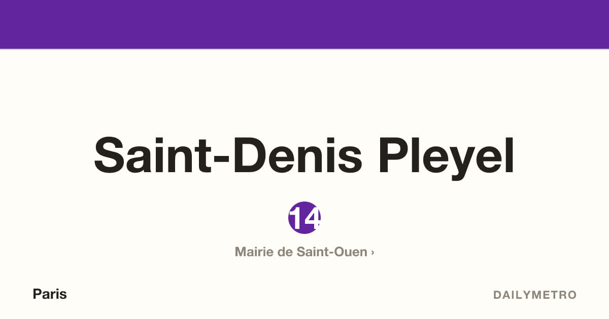 Saint-Denis Pleyel station · Lines 14