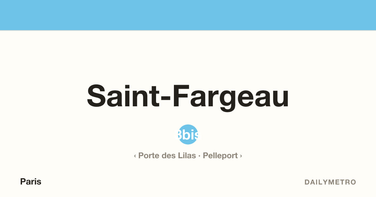 Saint-Fargeau station · Lines 3bis