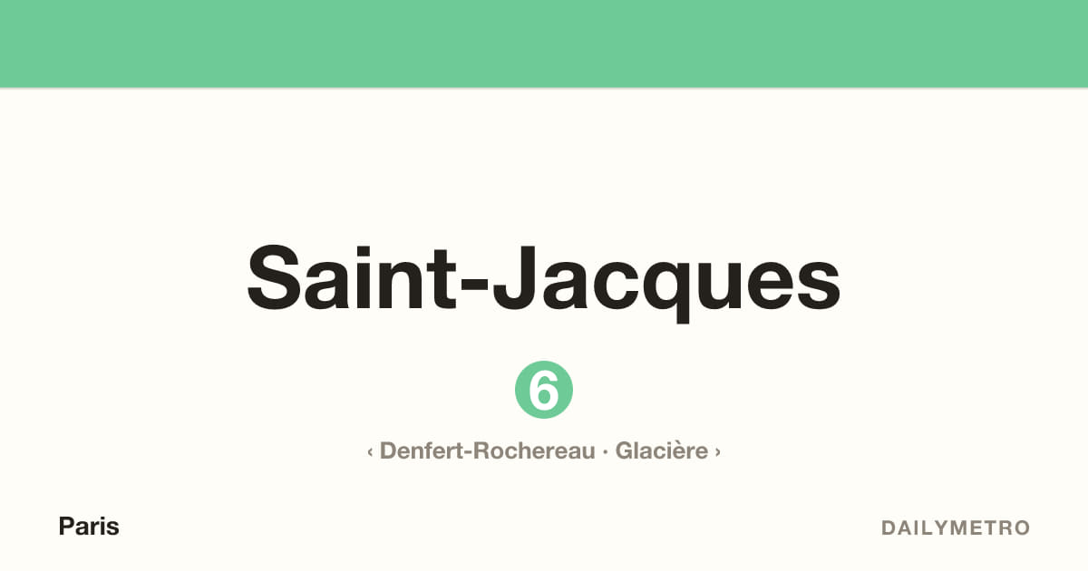 Saint-Jacques station · Lines 6