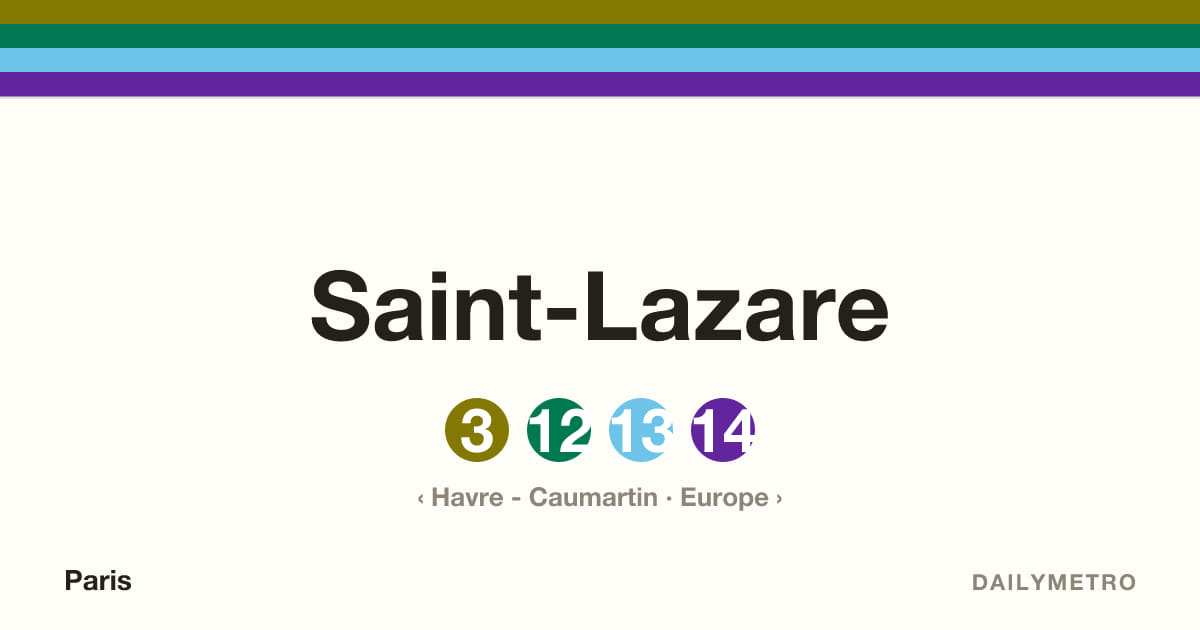 Saint-Lazare station · Lines 3, 12, 13, 14