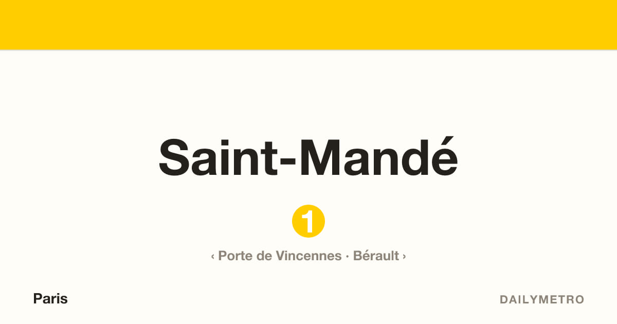 Saint-Mandé station · Lines 1