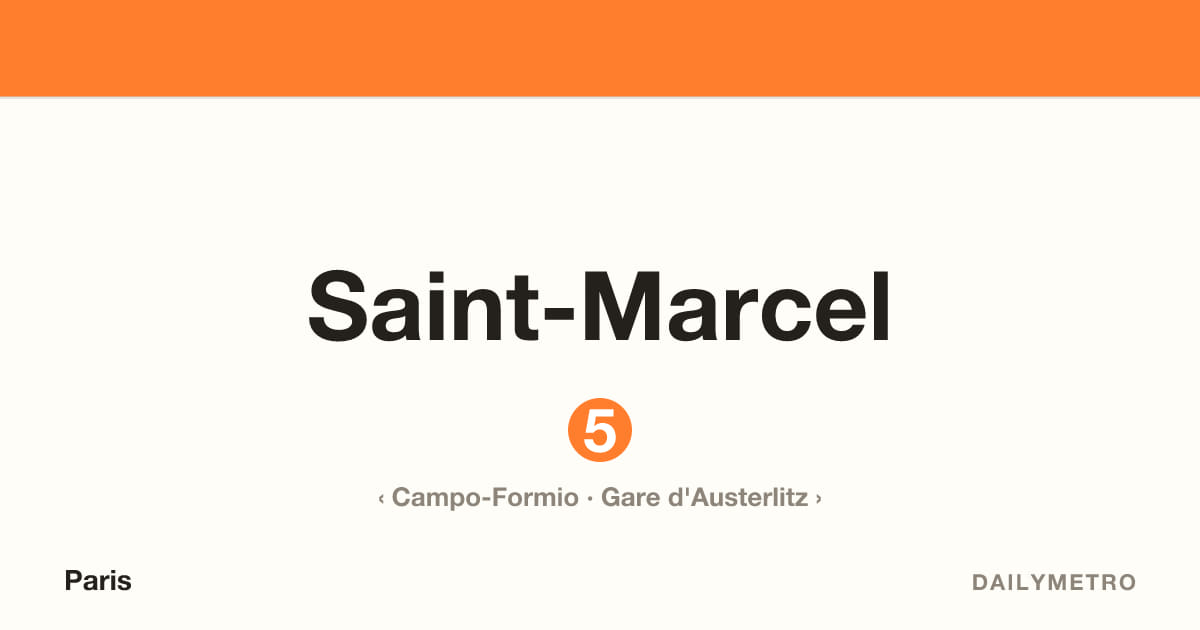 Saint-Marcel station · Lines 5