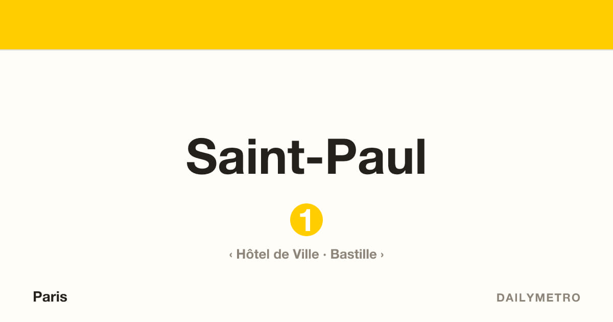 Saint-Paul station · Lines 1