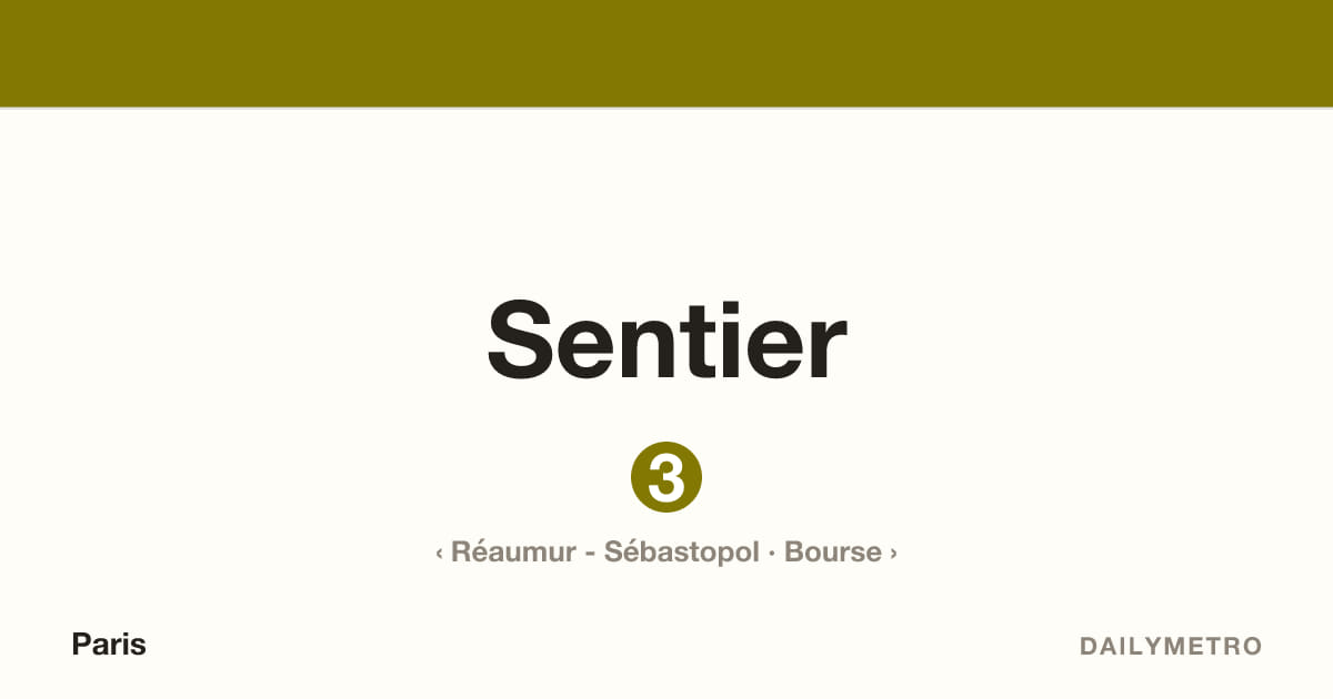 Sentier station · Lines 3