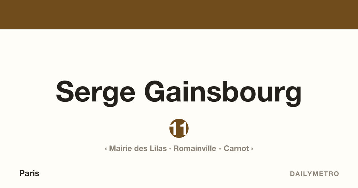 Serge Gainsbourg station · Lines 11