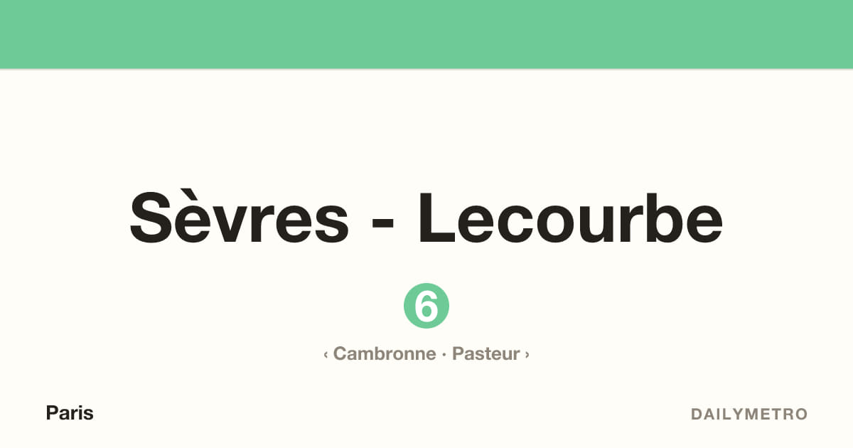 Sèvres - Lecourbe station · Lines 6
