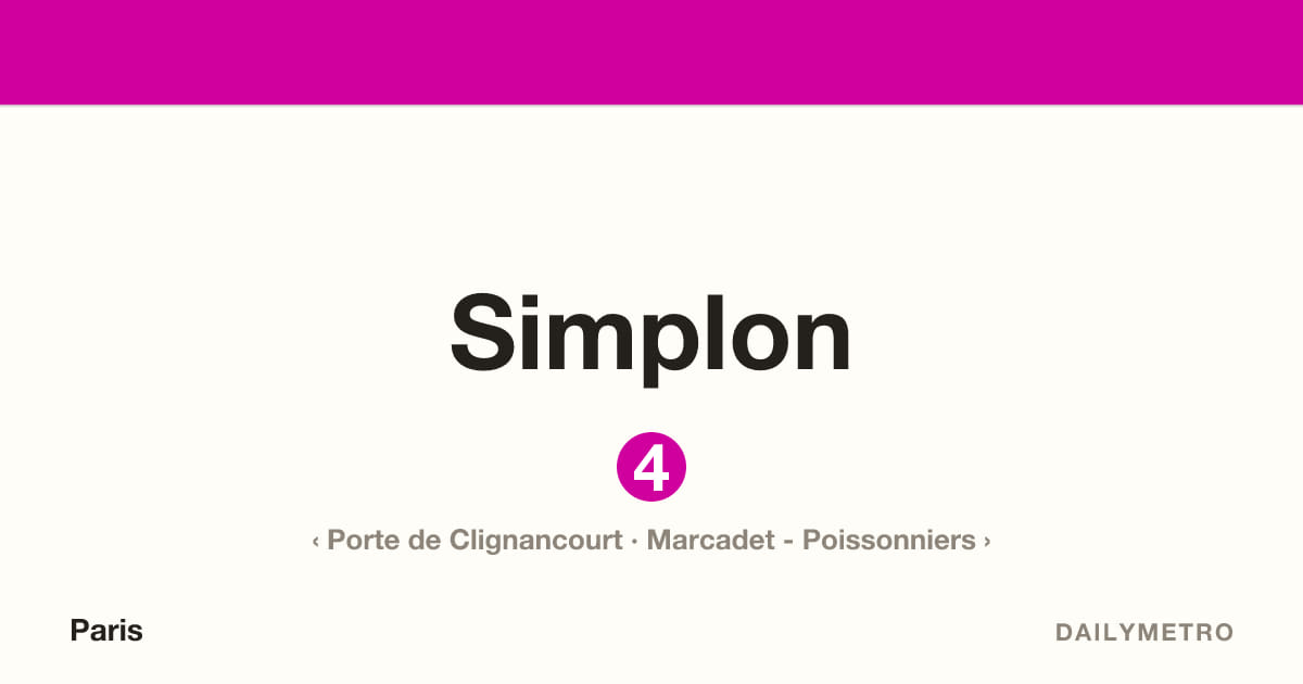 Station Simplon · Lignes 4
