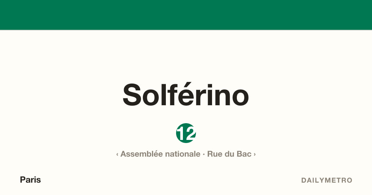 Station Solférino · Lignes 12
