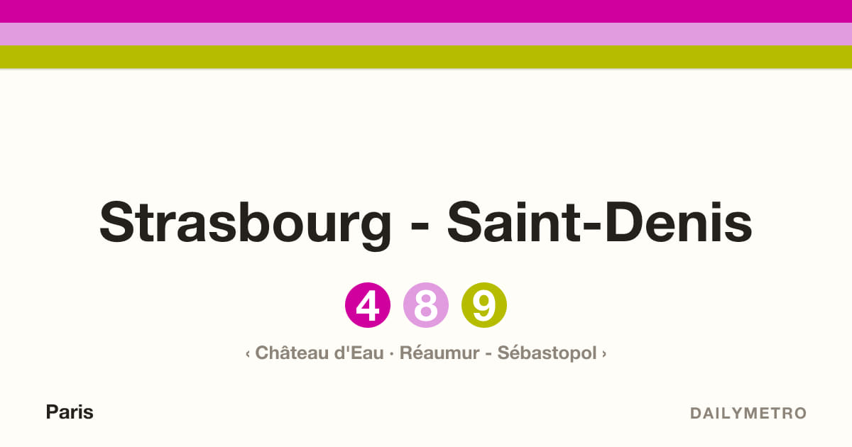 Strasbourg - Saint-Denis station · Lines 4, 8, 9