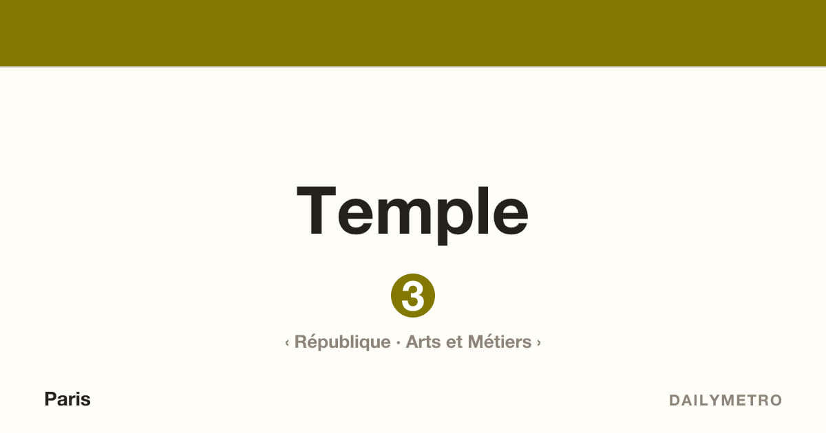 Temple station · Lines 3