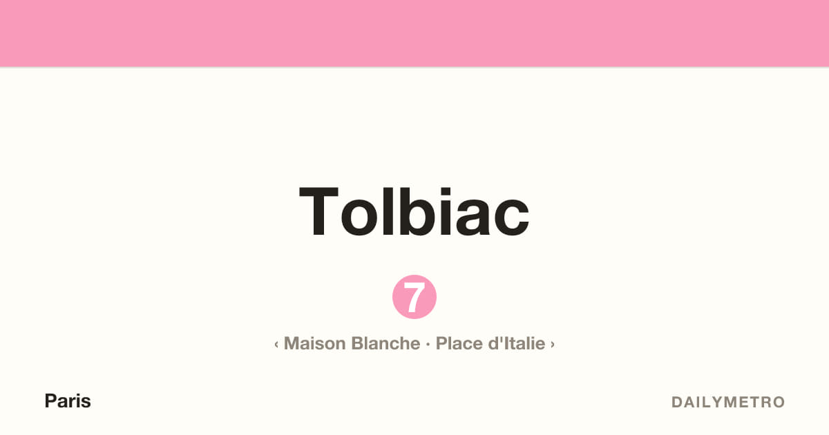 Tolbiac station · Lines 7