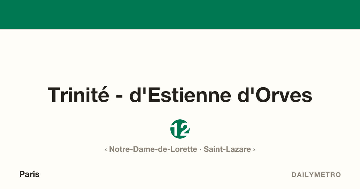 Trinité - d'Estienne d'Orves station · Lines 12