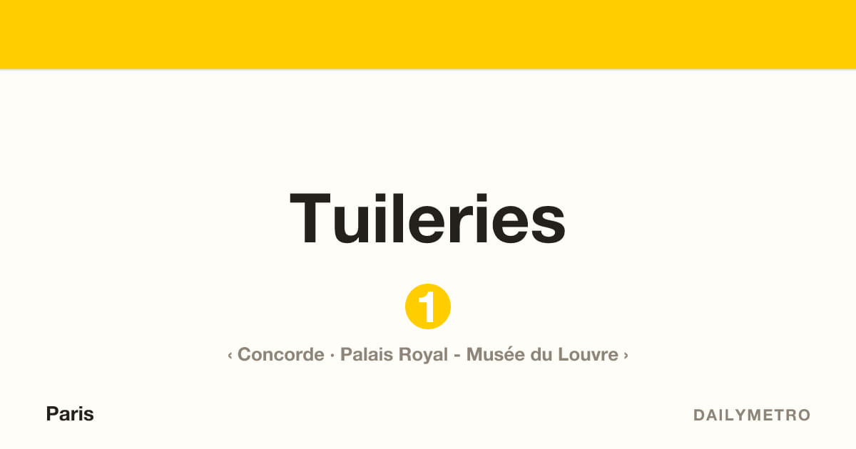 Station Tuileries · Lignes 1
