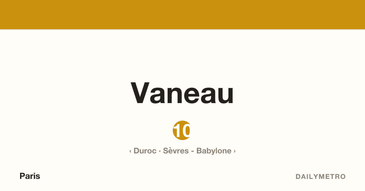 Vaneau station · Lines 10