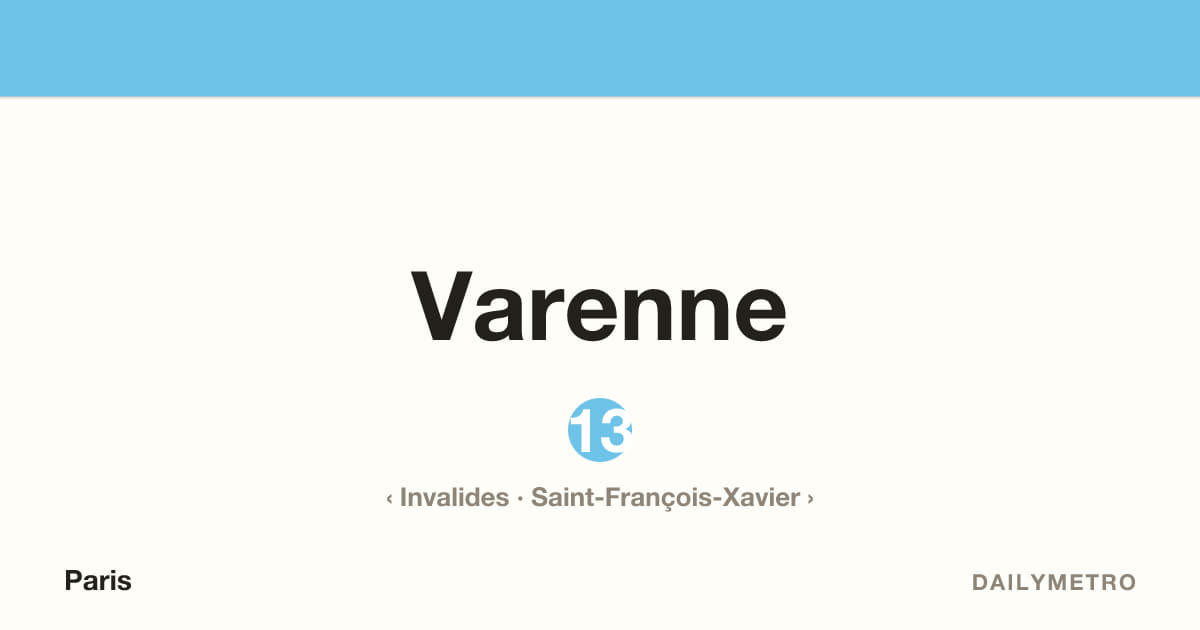 Varenne station · Lines 13