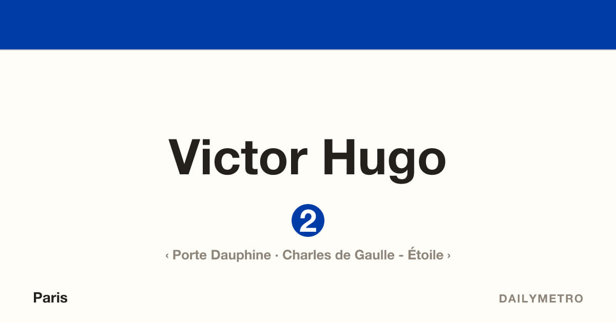 Victor Hugo station · Lines 2