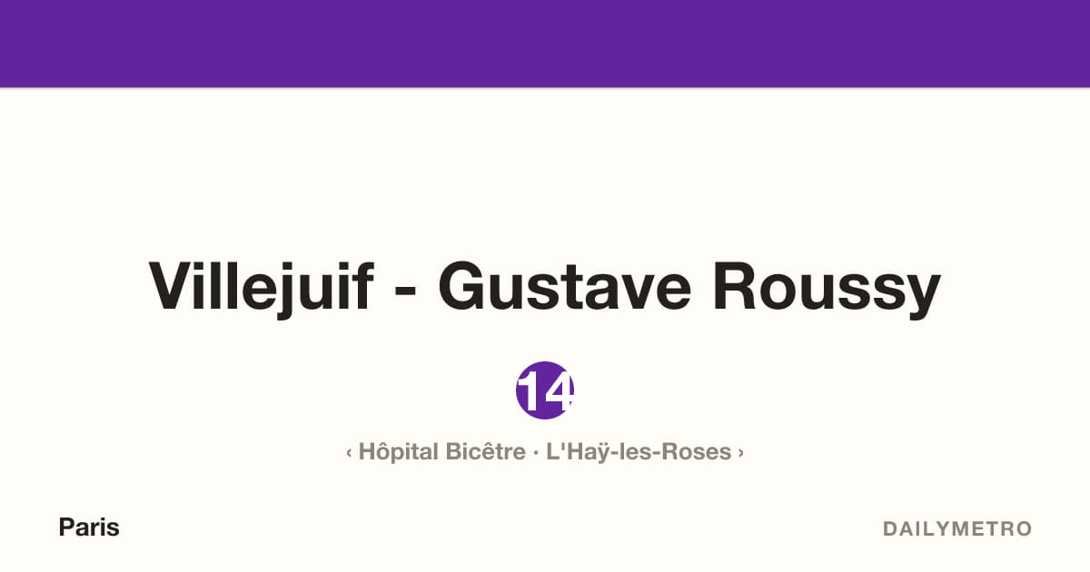 Villejuif - Gustave Roussy station · Lines 14