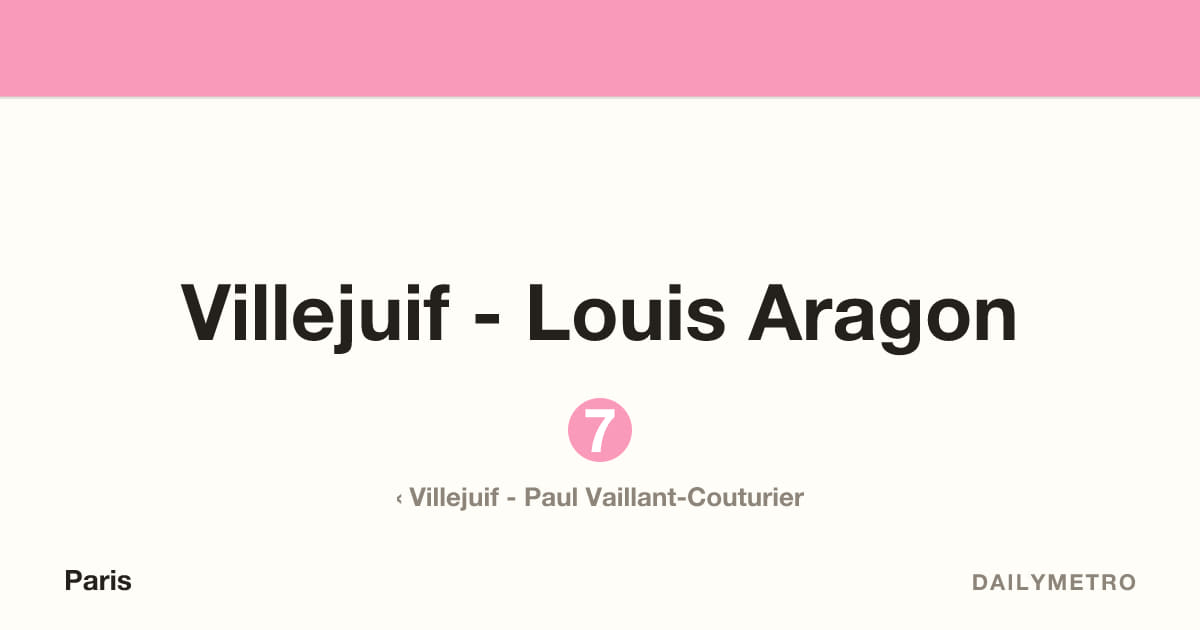 Villejuif - Louis Aragon station · Lines 7