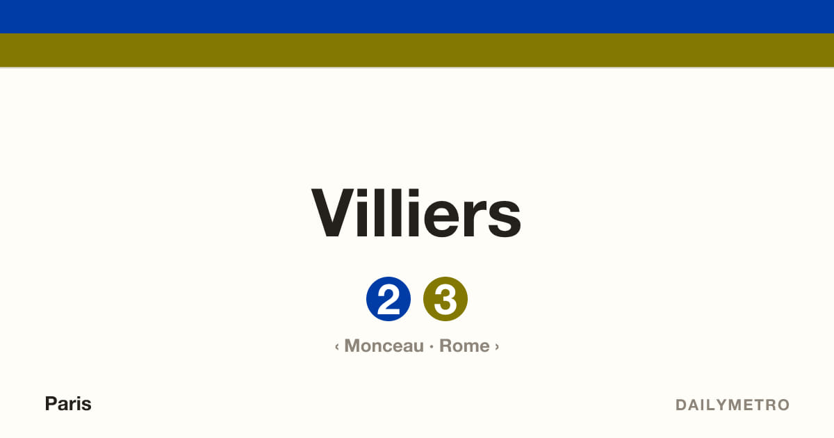 Villiers station · Lines 2, 3