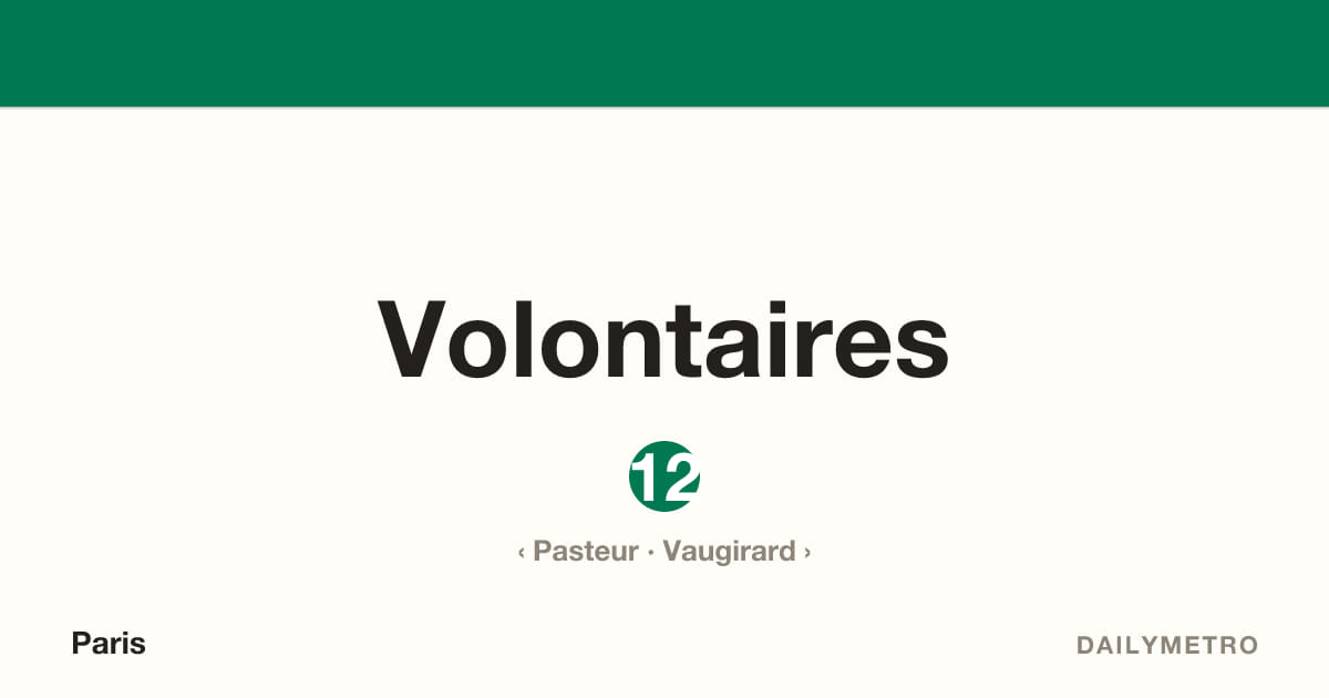 Volontaires station · Lines 12