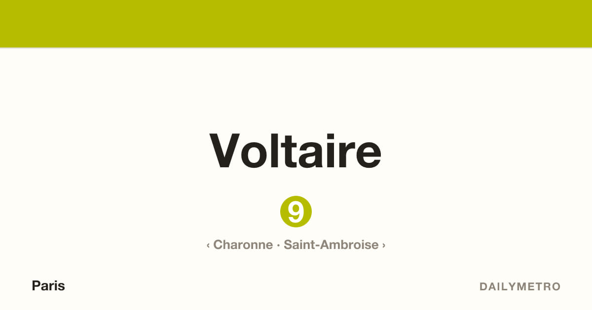 Voltaire station · Lines 9
