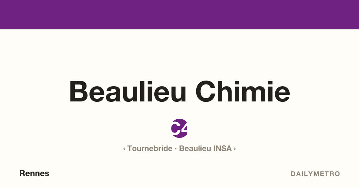 Station Beaulieu Chimie · Lignes C4