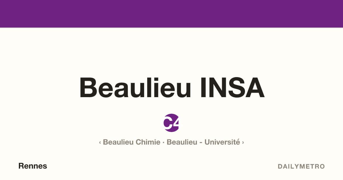 Station Beaulieu INSA · Lignes C4