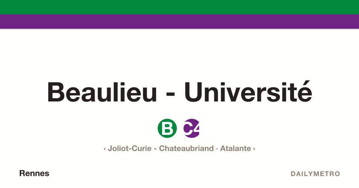 Station Beaulieu - Université · Lignes B, C4