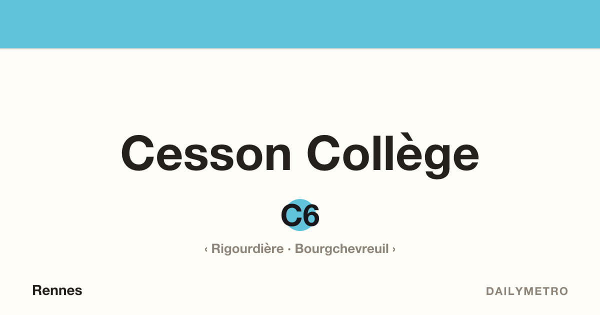 Station Cesson Collège · Lignes C6