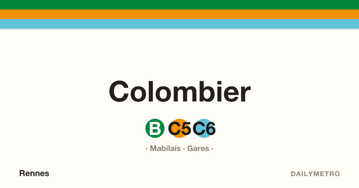 Station Colombier · Lignes B, C5, C6