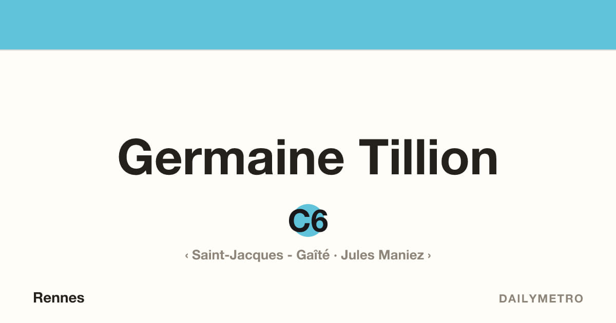 Station Germaine Tillion · Lignes C6