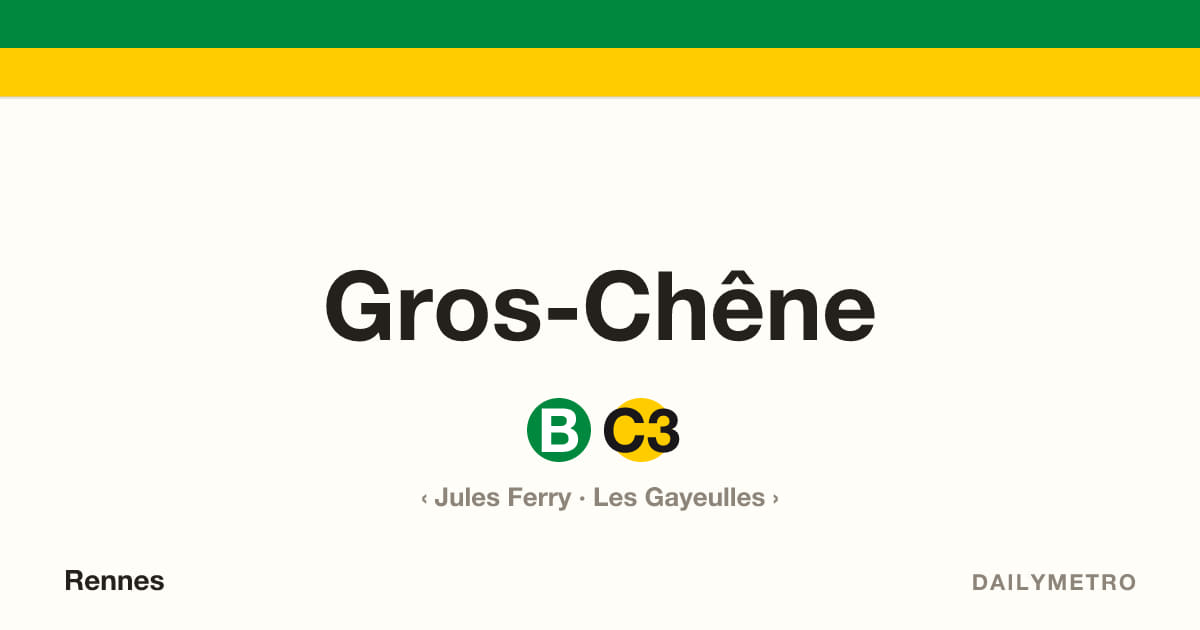 Station Gros-Chêne · Lignes B, C3