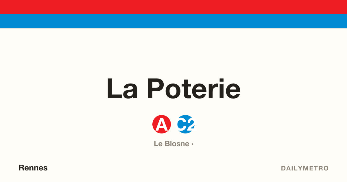 Station La Poterie · Lignes A, C2