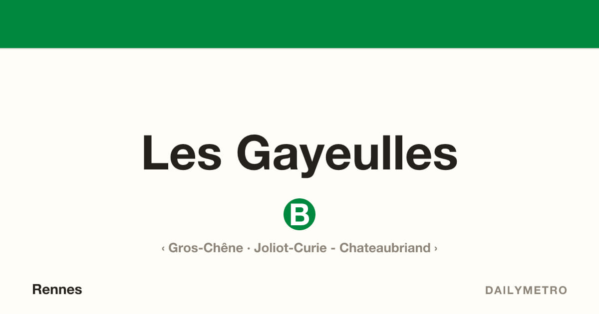Les Gayeulles station · Lines B
