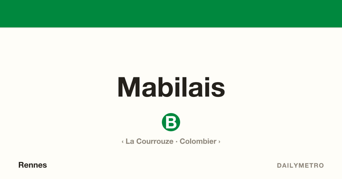 Station Mabilais · Lignes B