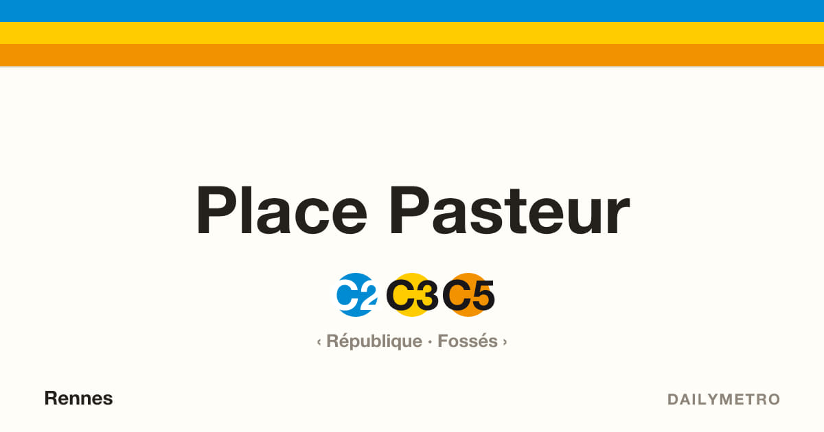 Station Place Pasteur · Lignes C2, C3, C5