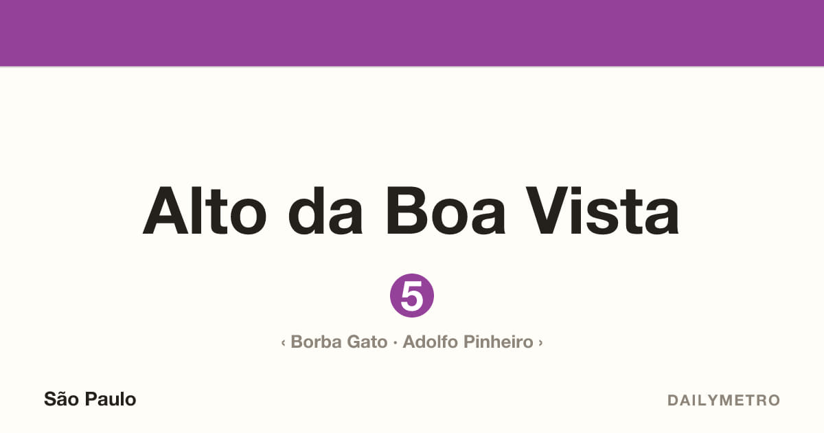 Alto da Boa Vista station · Lines 5