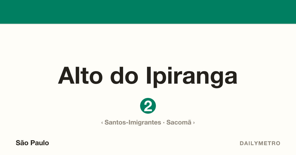 Alto do Ipiranga station · Lines 2