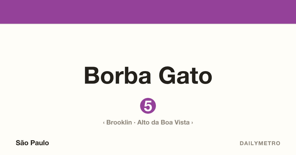 Borba Gato station · Lines 5