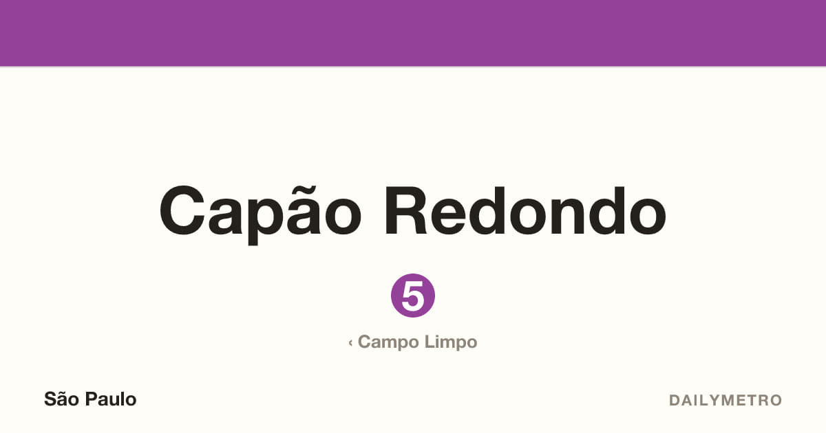 Estação Capão Redondo · Linhas 5